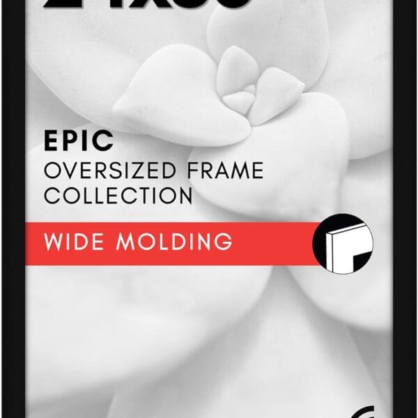 Americanflat 24x36 Poster Frame with Polished Plexiglass - Black Picture Frame - Wide Photo Frames Made of Engineered Wood for Vertical or Horizontal Wall Display - Epic Collection - Black