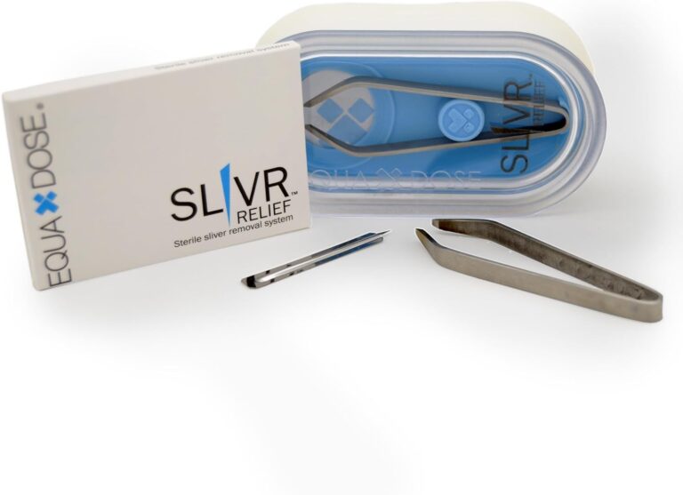 EQUADOSE Sliver Removal System, 15 Clean Sliver Removers with Precision Tweezers, Waterproof Container, Essential for First Aid Kits, Splinter Removal Tool, Travel-Friendly Design