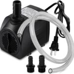 PULACO 400GPH Submersible Pump with 5 ft Tubing, (1500L/H 25W) durable fountain water pump for Pond Fountain, Aquariums Fish Tank, Statuary, Hydroponics
