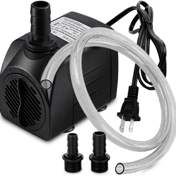 PULACO 400GPH Submersible Pump with 5 ft Tubing, (1500L/H 25W) durable fountain water pump for Pond Fountain, Aquariums Fish Tank, Statuary, Hydroponics