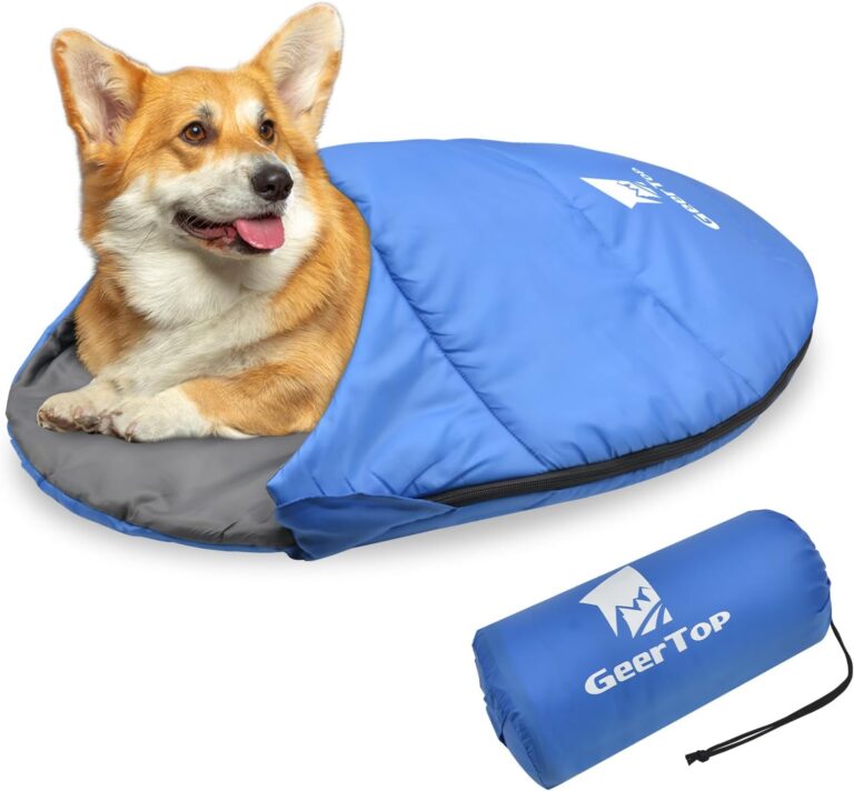 GEERTOP Dog Sleeping Bag Durable Packable Pet Sleeping Bed Comfortable Washable, Portable Pet Bed for Cats and Small Dogs - Dog Bed for Camping Hiking Cottage Beach