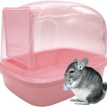 kathson Hamster Sand Bath Container Dwarf Hamster Dry Bathroom Chinchilla Sauna Toilet Plastic Sand Bathtub Sand Box Ideal for Guinea Pig Gerbil Hedgehog Squirrel and Other Small Animals (Pink)