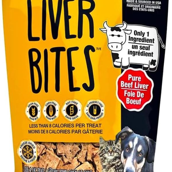Chewmasters 100% Pure Beef Liver Bites, Healthy Freeze Dried Dog Treats, 17.6 oz, All Natural, Grain Free, High Protein & Zero Additives, Made in USA, Packed with Nutrients and Vitamins