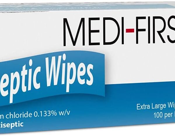 Medique First 21433 Antiseptic Wipes, 100 Per Box