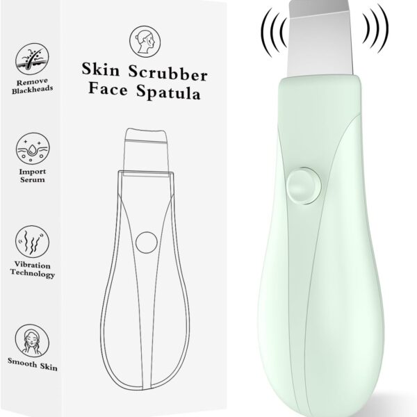 Dual-Mode Blackhead Remover Tools- Skin Scrubber Face Spatula | Battery/Handheld Face Scraper for Deep Cleansing, Skin Care Tool for Men and Women (Green)