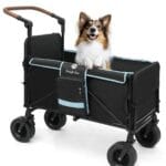 Snagle Paw Extra Large Dog Stroller,Wagon Cart for Medium Large Dogs up to 200lbs | All Terrain Foldable Pet Stroller with Ramp & Tailgate (Extra Space), Adjustable Handle & One-Step Brake