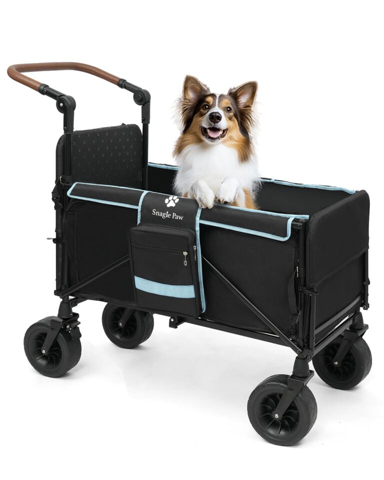 Snagle Paw Extra Large Dog Stroller,Wagon Cart for Medium Large Dogs up to 200lbs | All Terrain Foldable Pet Stroller with Ramp & Tailgate (Extra Space), Adjustable Handle & One-Step Brake