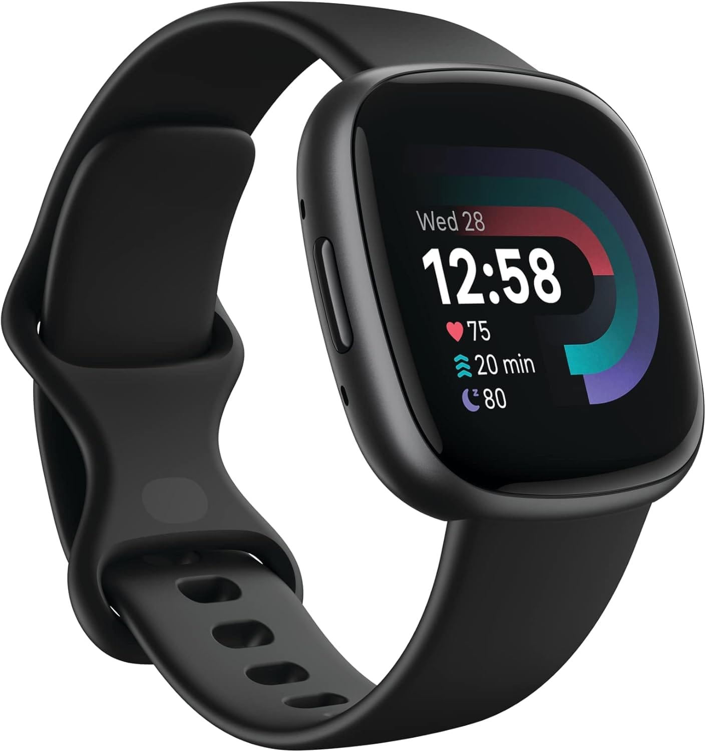 Fitbit Versa 4 Fitness Smartwatch with Daily Readiness, GPS, 24/7 Heart Rate, 40+ Exercise Modes, Sleep Tracking and more, Black/Graphite, One Size (S & L Bands Included) Fitbit Versa 4 Fitness Smartwatch with Daily Readiness, GPS, 24/7 Heart Rate, 40+ Exercise Modes, Sleep Tracking and more, Black/Graphite, One Size (S & L Bands Included)