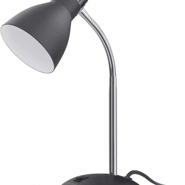 LEPOWER Metal Desk Lamp, Eye-Caring Table Lamp, Study Lamps with Flexible Goose Neck for Bedroom, Home Office (Matte Black)