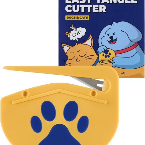 PETHROOM Easy Tangle Cutter for Dogs & Cats | Professional Dematting Tool with Steel Blade | Cat Matted Fur Remover | Safe & Gentle Pet Grooming Comb for Long & Medium Coats