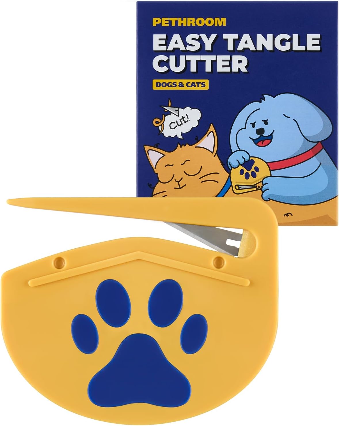 PETHROOM Easy Tangle Cutter for Dogs & Cats | Professional Dematting Tool with Steel Blade | Cat Matted Fur Remover | Safe & Gentle Pet Grooming Comb for Long & Medium Coats PETHROOM Easy Tangle Cutter for Dogs & Cats | Professional Dematting Tool with Steel Blade | Cat Matted Fur Remover | Safe & Gentle Pet Grooming Comb for Long & Medium Coats