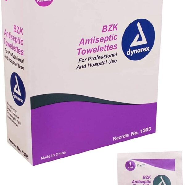 BZK Antiseptic Towelettes, 100 Count (Pack of 1)