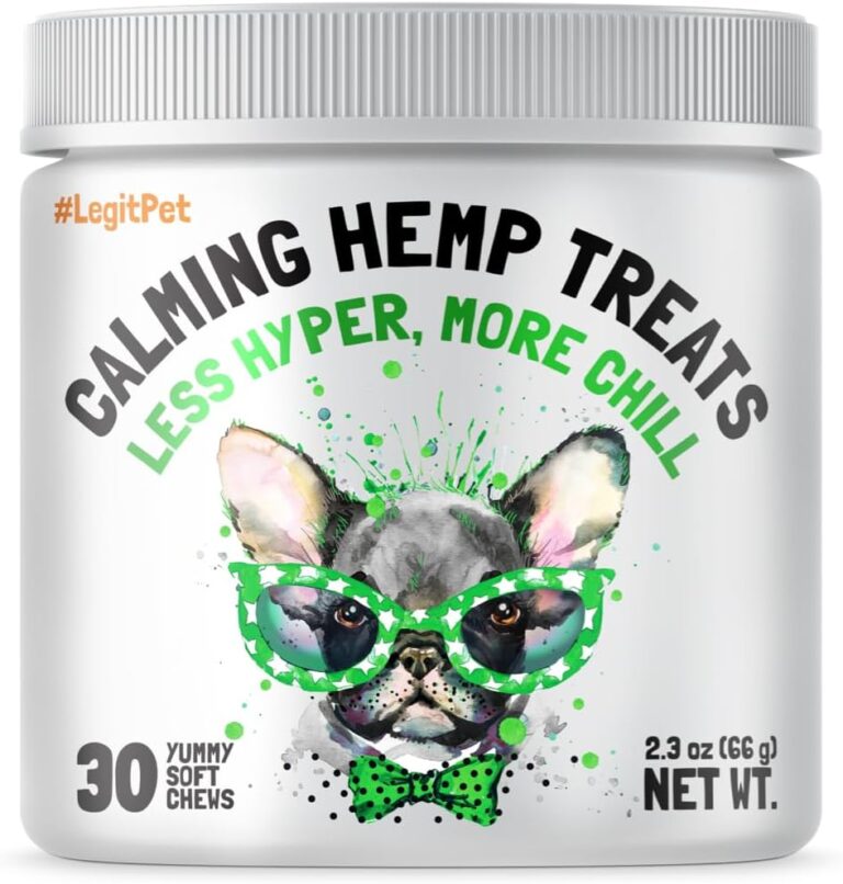 Calming Hemp Treats for Dogs Made in USA Organic Hemp Natural Separation Aid Helps with Barking, Chewing, Thunder, Fireworks, Aggressive Behavior Soothing Stress Relief Natural Relaxation 30 Chews