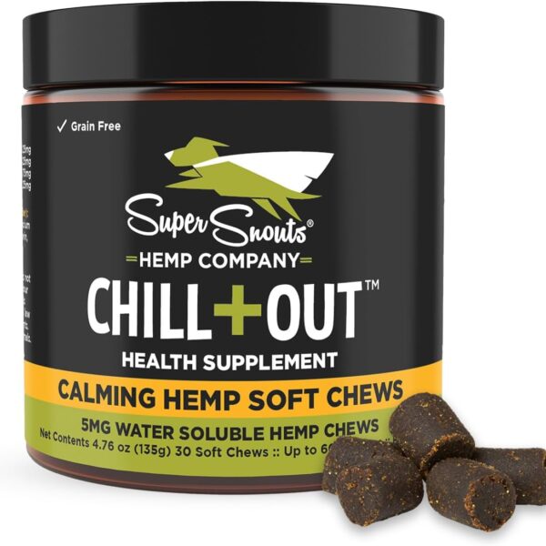 Super Snouts Chill + Out 30 Soft Chews  Calming Chews for Dogs and Cats Help Maintain Your Pets Emotional Balance  Made in The USA