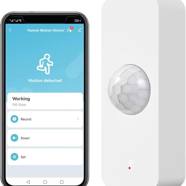 WiFi Motion Sensor, Smart Motion Detector for Home Security, Wireless Motion Sensor App Remote Monitor, Voice Command Compatible with Alexa. 1 Pack
