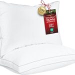 Utopia Bedding Bed Pillows for Sleeping Queen Size (White), Set of 2, Soft & Fluffy Pillow with Down Alternative Filling, Cooling, Hotel Quality, Gusseted Pillow for Back, Stomach or Side Sleepers