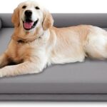 Chew-Proof Dog Bed Medium Size Dog Orthopedic Waterproof Pet Bed Memory Foam with Anti-Slip Mat Washable Dog Couch (Grey)
