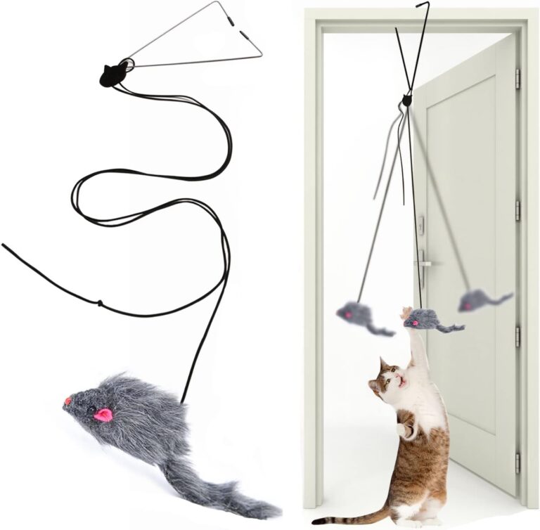 Kalimdor Interactive Cat Feather Toys,Retractable Teaser Toy Hanging Interactive Toys for Indoor Cats Kitten Play Chase Exercise, Kitten Mental Exercise Toys (1 Pack)