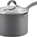 Circulon Radiance Hard-Anodized Nonstick Straining Saucepan, 3-Quart, Gray