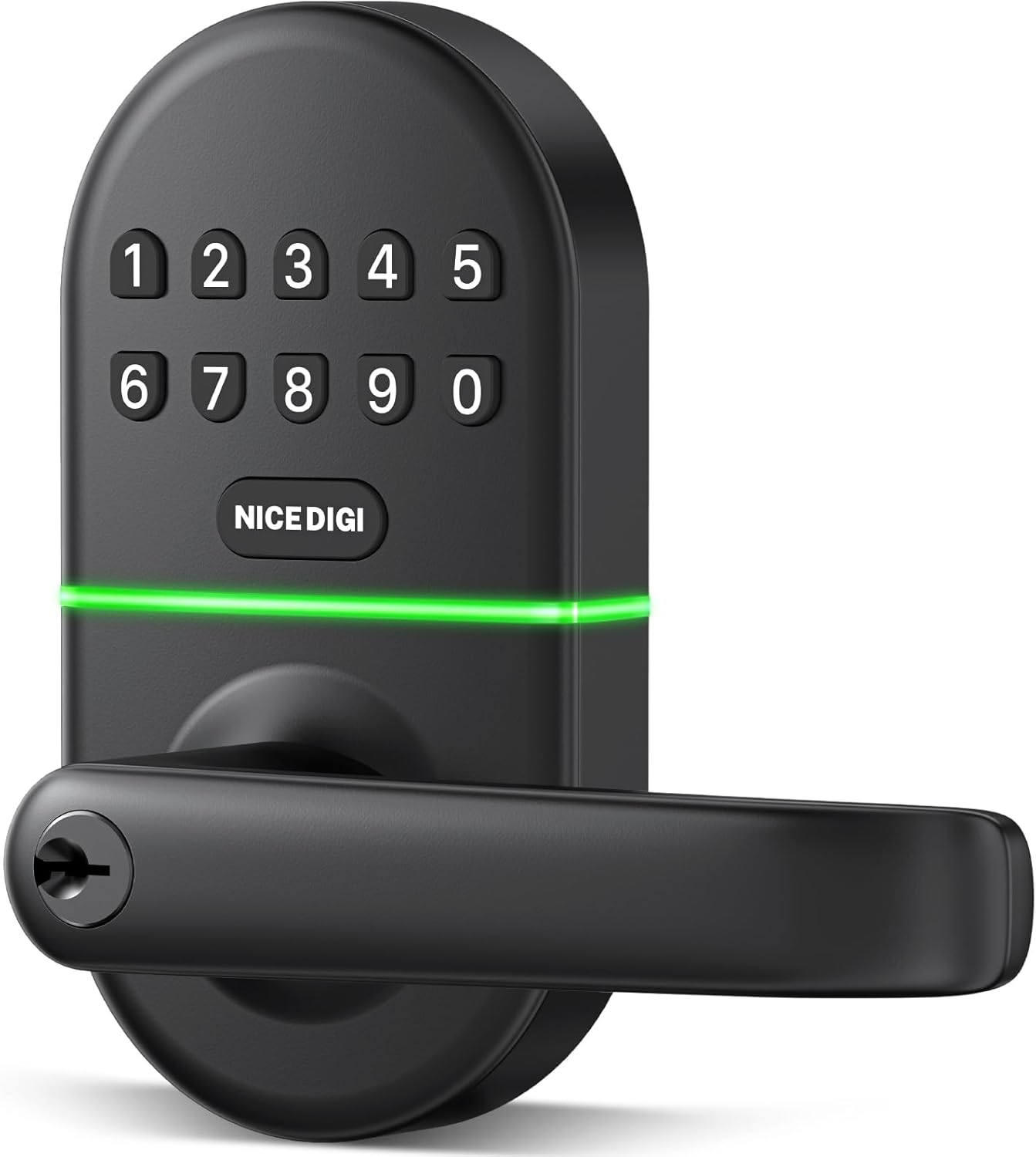 Smart Keypad Door Lock with Handle: NICE DIGI Keyless Entry Digital Lock for Front/Interior Door, Electronic Code Knob, Easy Installation Smart Keypad Door Lock with Handle: NICE DIGI Keyless Entry Digital Lock for Front/Interior Door, Electronic Code Knob, Easy Installation
