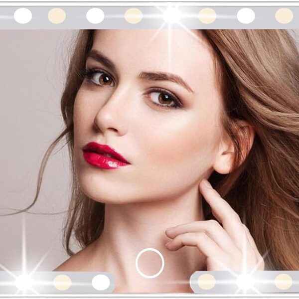 Car Sun Visor Vanity Mirror, 3 Light Modes & 60 LEDs, Rechargeable Dimmable Touch Screen Travel Makeup Mirror,Universal for Truck SUV-Car Accessories Essentials for WomenWhite