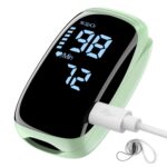 Finger Pulse Oximeter, Fingertip Blood Oxygen Saturation with Pulse Monitor Rechargeable, Accurate Spo2 Reading for Home, Outdoor SportsGreen