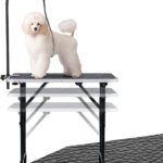 LEIBOU 36-inch Height Adjustable(23''~33.8'') and Foldable Pet Dog Grooming Table with Grooming Arm & Noose for Dog Cat Pet Grooming Maximum Capacity Up to 260lbs