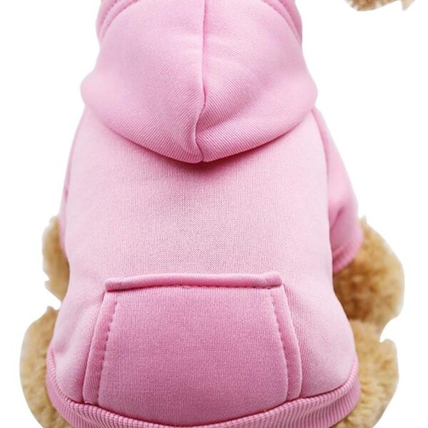 Jecikelon Winter Dog Hoodie Sweatshirts with Pockets Warm Dog Clothes for Small Dogs Chihuahua Coat Clothing Puppy Cat Custume (Pink, Small)