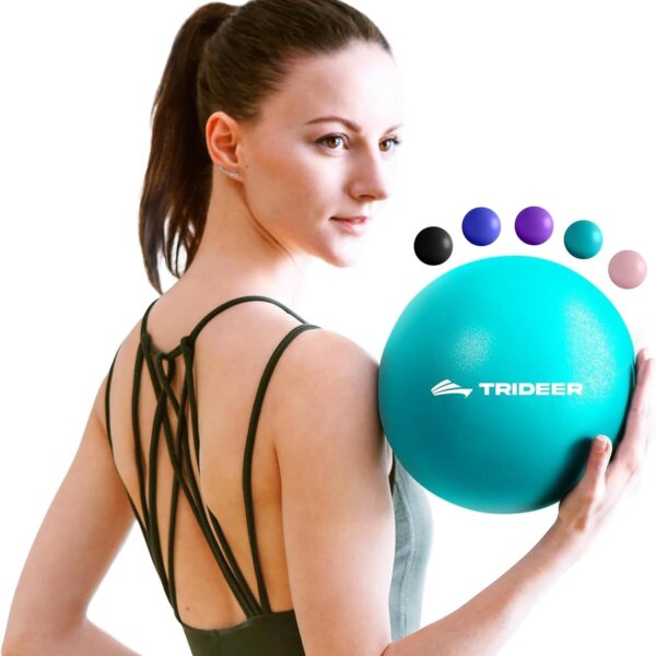 Trideer 9-Inch Pilates Ball, Small Exercise Ball for Yoga, Core Training, Physical Therapy, Balance, Stability and Stretching Pilates Equipment with Inflation Straw