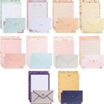 90PCS Stationary Paper and Envelopes Set, writing paper stationery set,10 Different Style Cute Writing Stationery Paper Letter Set(60 stationery paper + 30 envelopes)