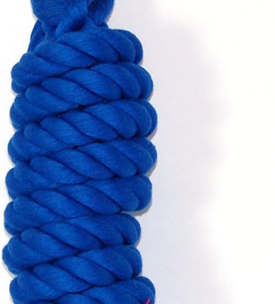 Hamilton Cotton Lead with Nickel-Plated Bull Snap, Blue, 3/4" Thick x 10' Long, Medium