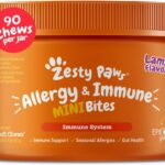 Zesty Paws Dog Allergy Relief Chews, Dog Probiotics for Itchy Skin and Ears, Lamb, Mini, 90ct