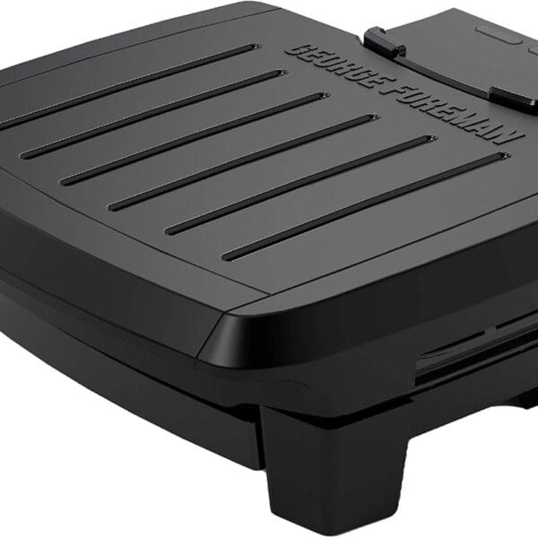 George Foreman Fully Submersible Grill, NEW Dishwasher Safe, Wash the Entire Grill, Easy-to-Clean Nonstick, Black/Grey