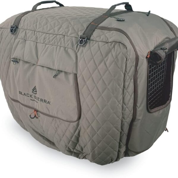 Black Sierra Insulated Extra Large Dog Kennel Cover- 41 Inch, Ventilated, Weather Resistant- Extra Large Crate Cover with Handles for Camping, Travel