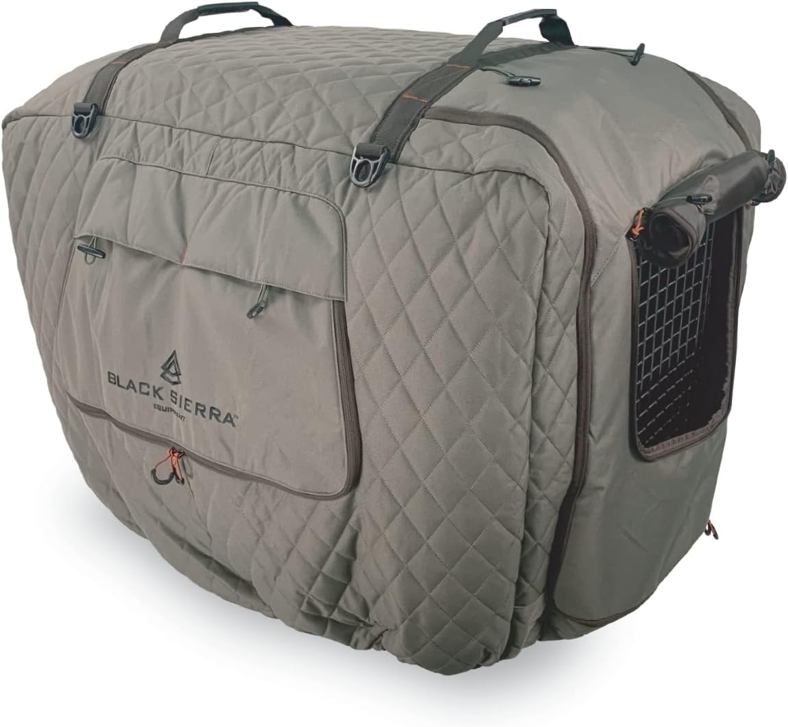 Black Sierra Insulated Extra Large Dog Kennel Cover- 41 Inch, Ventilated, Weather Resistant- Extra Large Crate Cover with Handles for Camping, Travel Black Sierra Insulated Extra Large Dog Kennel Cover- 41 Inch, Ventilated, Weather Resistant- Extra Large Crate Cover with Handles for Camping, Travel