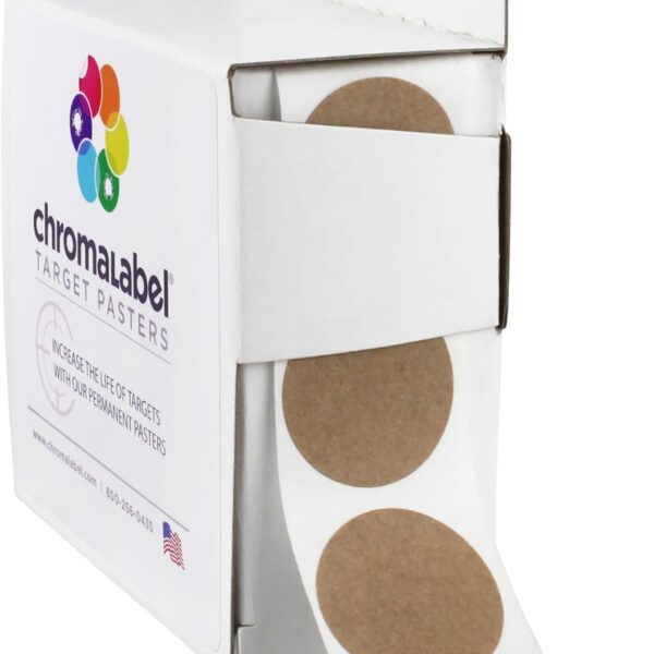 ChromaLabel 1 Inch Permanent Round Target Pasters for Shooting and Marksmanship, 1000 Labels per Dispenser Box