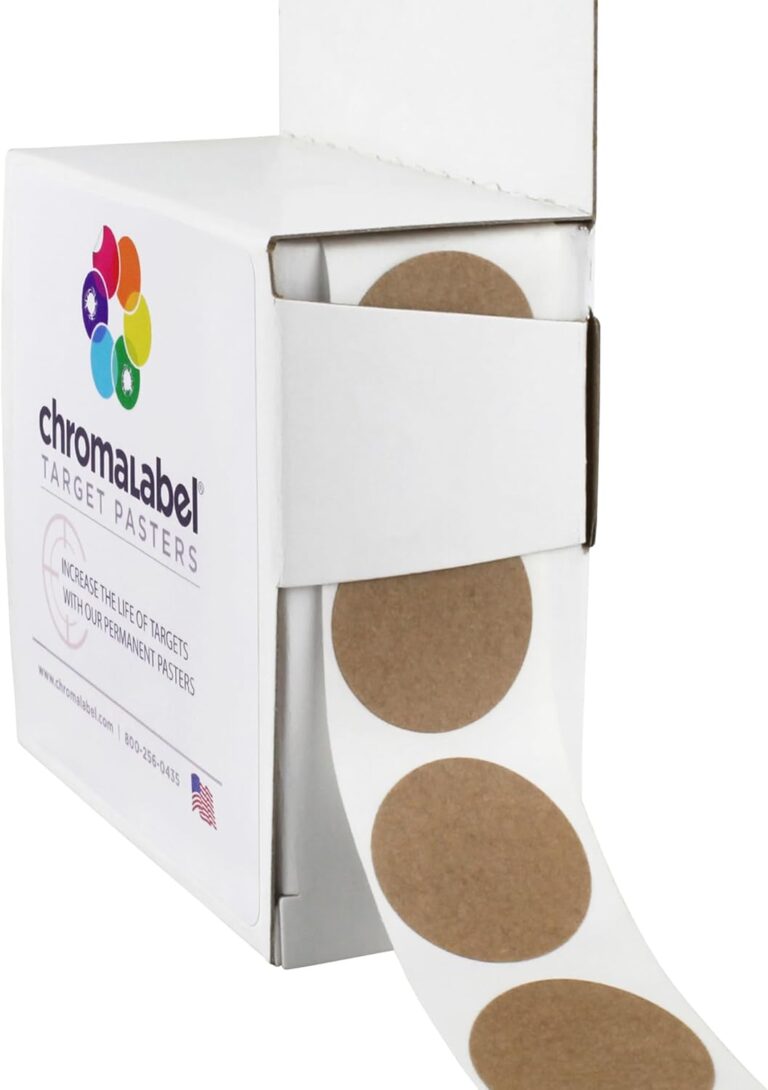 ChromaLabel 1 Inch Permanent Round Target Pasters for Shooting and Marksmanship, 1000 Labels per Dispenser Box