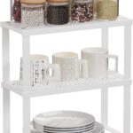 5.1" Wide Set of 2 Stackable Kitchen Cabinet Organizers Spice Racks,Office Desk Shelf Organizers Bookshelf Storage,Metal Carbon Steel