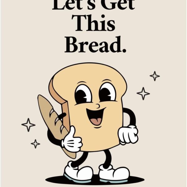 MINI ZOZI Office Wall Art Retro Decor 12x16 Canvas Funny Posters Motivational Art Work Aesthetic Let's Get This Bread Quotes 60s 70s 80s Cool Trendy Funky Cute Vintage Cartoon Poster Prints
