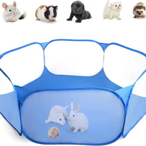 Guinea Pig Cage Rabbit Cage Indoor with Mat Playpen Perfect Size for Small Animal Pet Play Pen Easy to Clean Exercise Yard Fence Portable Tent for Hamsters, Chinchillas, Hedgehog, Puppy, Cats
