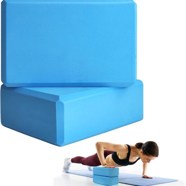2 Pcs Yoga Blocks, 9"x6"x3" Foam Blocks Yoga Props for Pilates Stretching and Meditation Exercise Blocks Lightweight Yoga Essentials