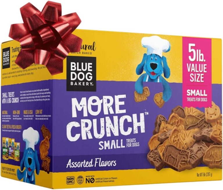Blue Dog Bakery More Crunch Small Assorted Flavors, Dog Biscuits, Healthy Treats, All Natural, Bacon, Chicken, Cheese, Peanut Butter, 5 lb (Pack of 1)