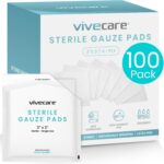 3x3 Sterile Gauze Pads (100 Piece) - Individually Wrapped 2-Pack Wound Dressing for Cleaning & Cushioning - Non-Adhesive Highly Absorbent Bandages