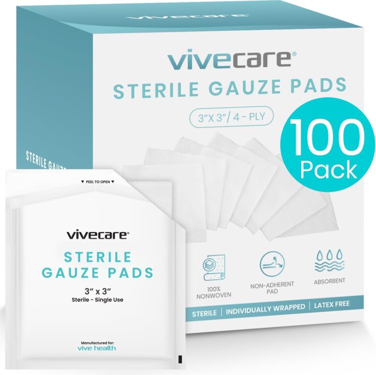 3x3 Sterile Gauze Pads (100 Piece) - Individually Wrapped 2-Pack Wound Dressing for Cleaning & Cushioning - Non-Adhesive Highly Absorbent Bandages