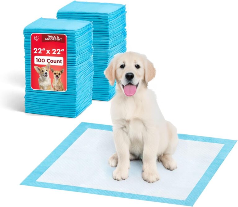IRIS USA Puppy Pads 100 Count, Dog Training Pads 22"x 22", Super Absorbent 6-Layer Leak Proof Pee Pads for Dogs, Quick Dry, Disposable Potty Training Pads