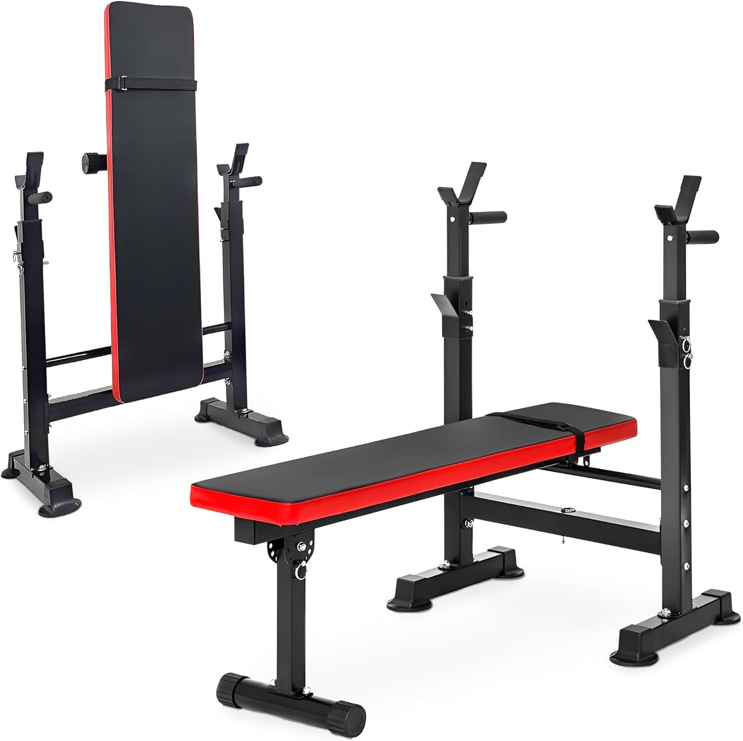 BalanceFrom Steel Weight Bench w/ Squat Rack in Multiple Colors, 400 lb User Capacity - Foldable Home Gym Equipment for Range of Workouts w/ 6-Position Barbell Holder & Adjustable Seat and Recliner BalanceFrom Steel Weight Bench w/ Squat Rack in Multiple Colors, 400 lb User Capacity - Foldable Home Gym Equipment for Range of Workouts w/ 6-Position Barbell Holder & Adjustable Seat and Recliner