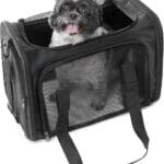 17.5" Pet Travel Carrier Bag - Collapsible Cat & Dog Carrier - Breathable, Durable & Spacious - Fits Small and Medium Pets up to 15lbs - Pet Travel Bag by Tebon