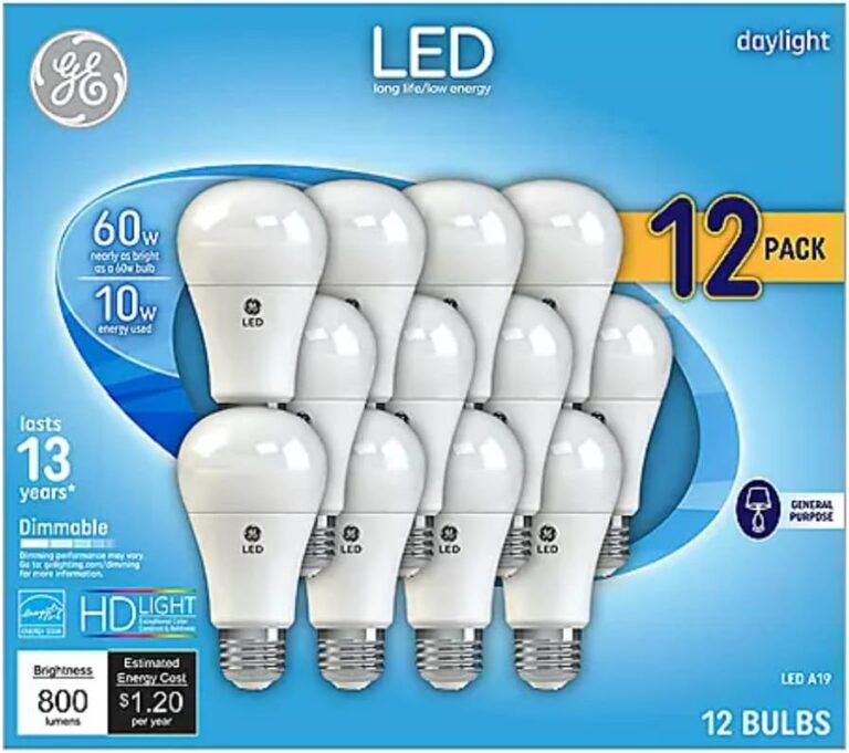 GE Daylight LED 60W Equivalent General Purpose A19 Light Bulbs (12 Pack)