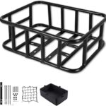 Bike BasketE Bike Rear Basket.Bicycle Basket with LinerWaterproof Cover,Cargo Net,Quick Assemble Bike Basket, Perfect for Groceries, Picnic Supplies, and Pet Transport