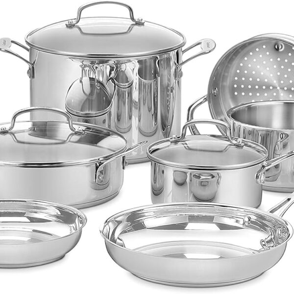 Cuisinart 77-11G Stainless Steel 11-Piece Set Chef's-Classic-Stainless-Cookware-Collection
